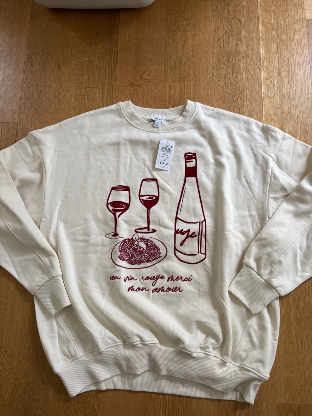 Graphic Wine & Pasta Sweatshirt